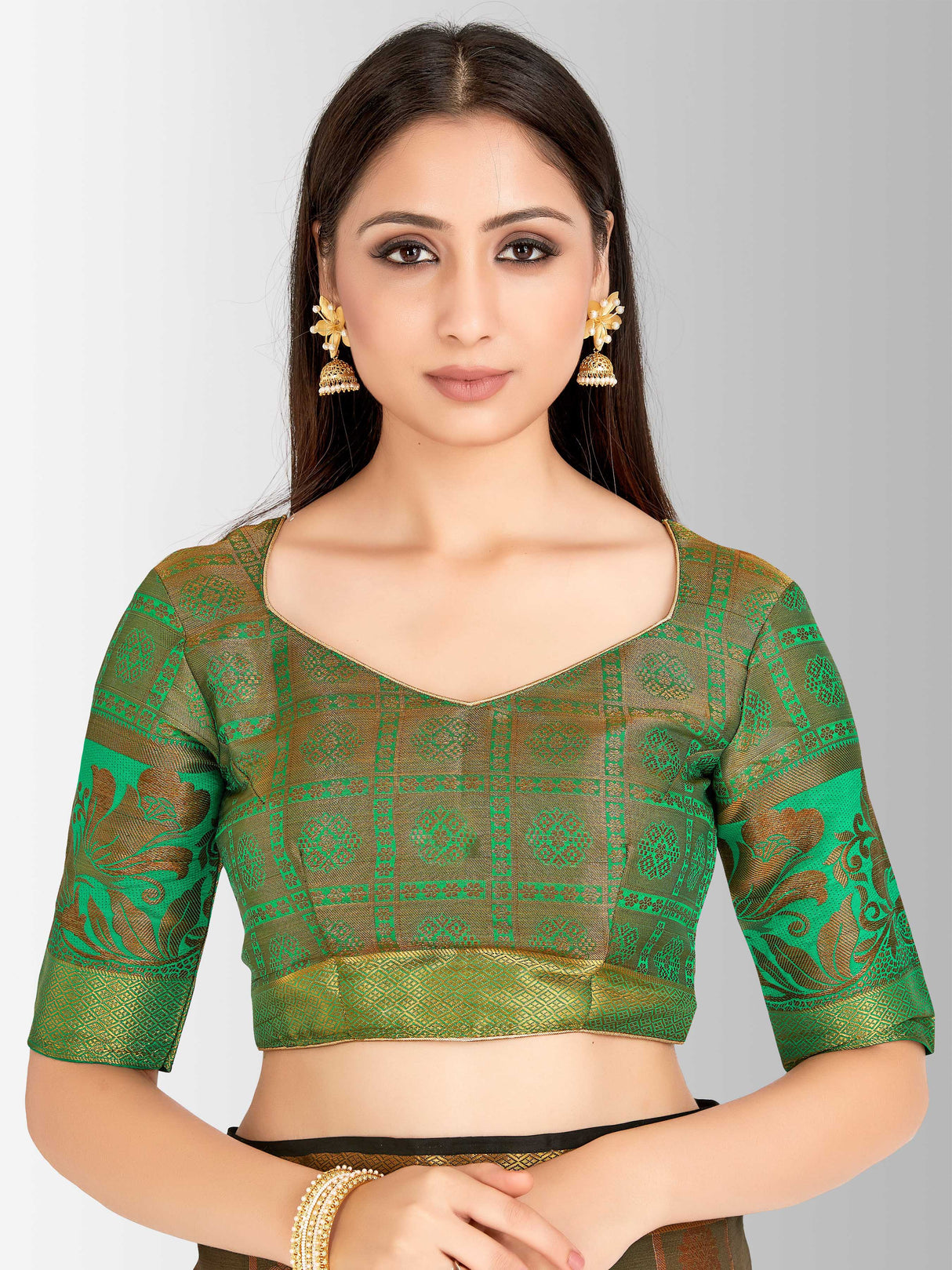 Mimosa Womens Art Silk Saree Kanjivaram Chocolate Color