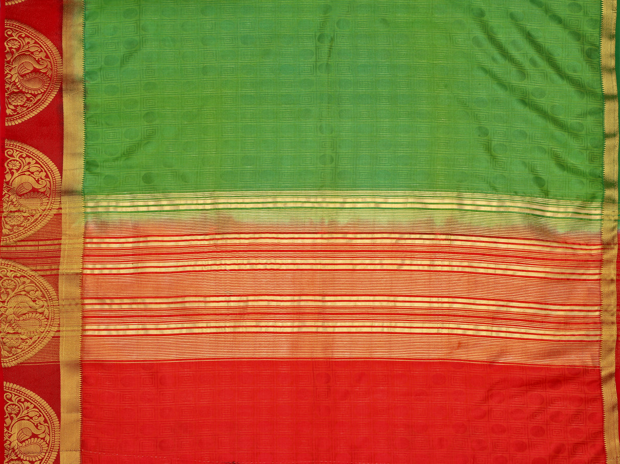 Mimosa Womens Art Silk Saree Kanjivaram Olive Color