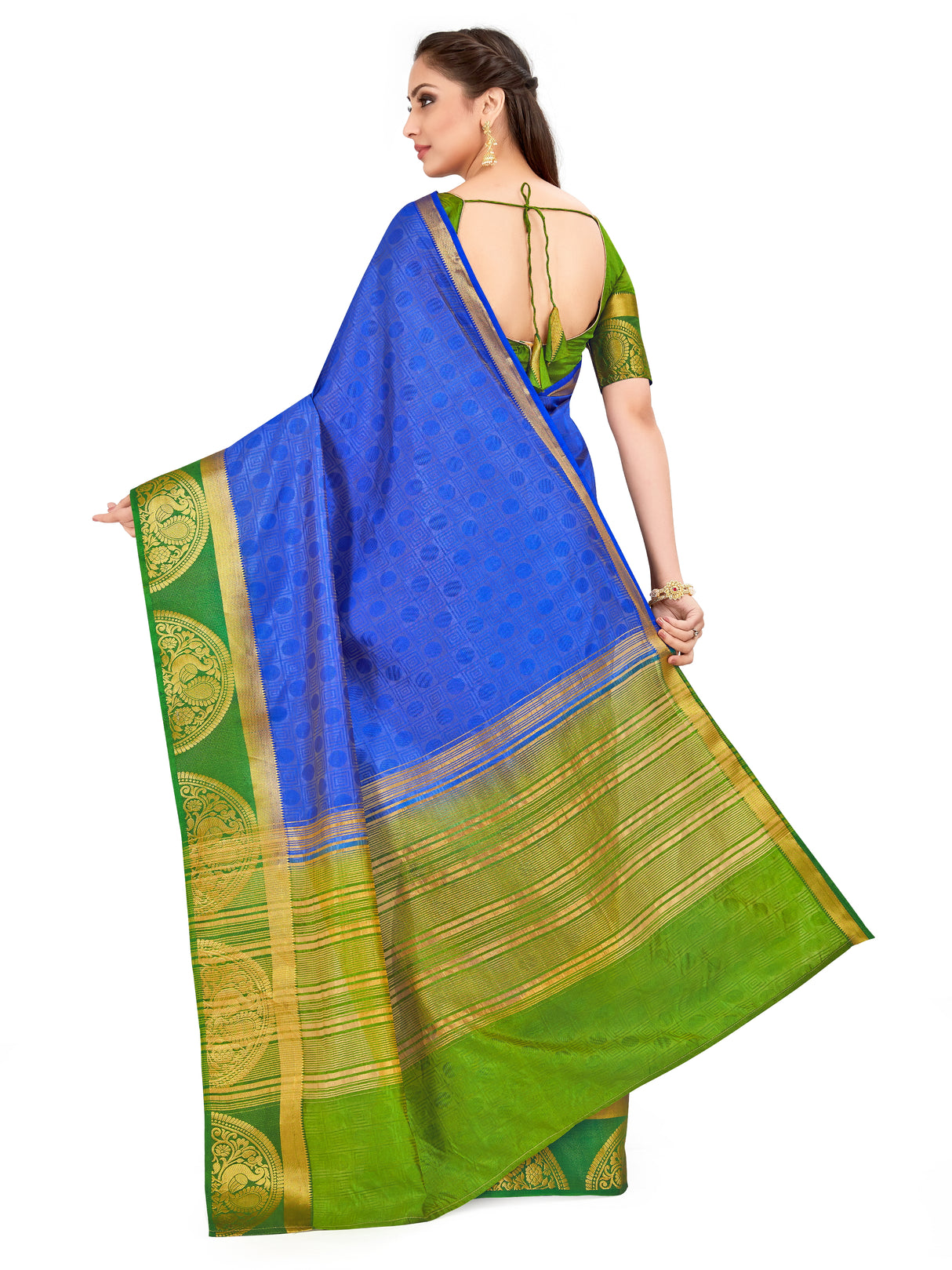 Mimosa Womens Art Silk Saree Kanjivaram Royal Blue Color