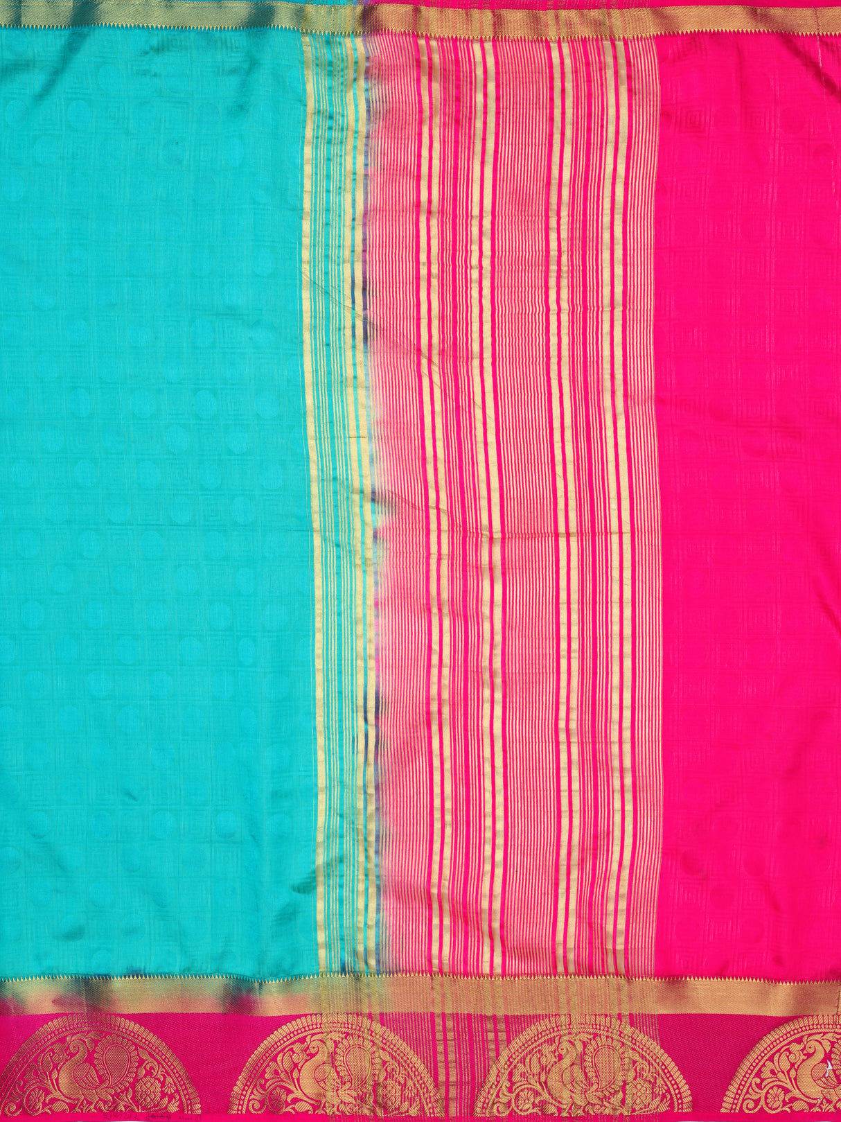 Mimosa Womens Art Silk Saree Kanjivaram Saffire Color