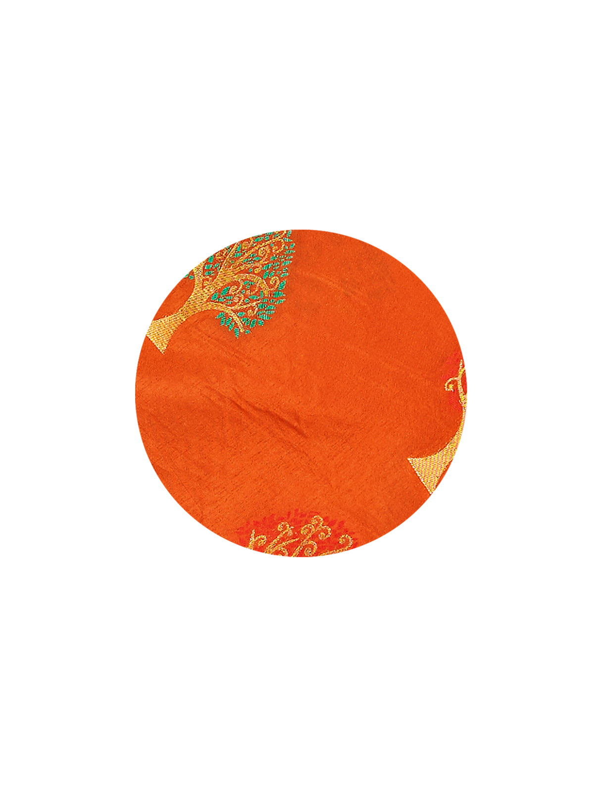 Mimosa Womens Art Silk Saree Paithani Orange Color