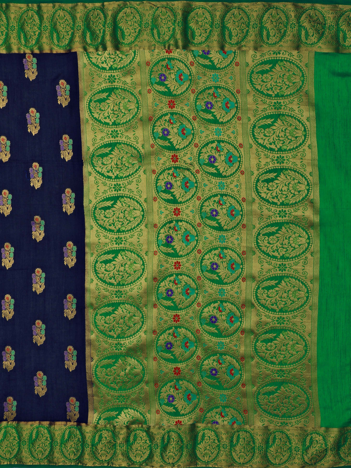 Mimosa Womens Art Silk Saree Paithani Black Color