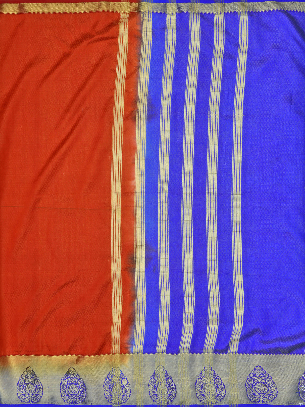 Mimosa Womens Art Silk Saree Kanjivaram Orange Color