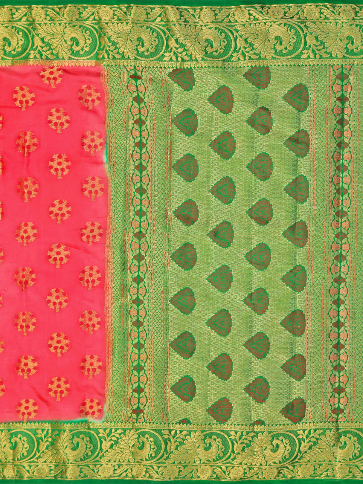 Mimosa Womens Art Silk Saree Paithani Gajjari Color