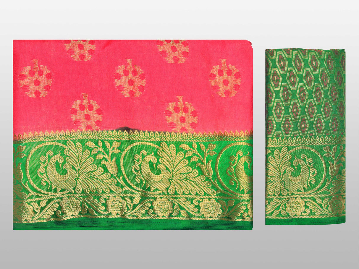 Mimosa Womens Art Silk Saree Paithani Gajjari Color