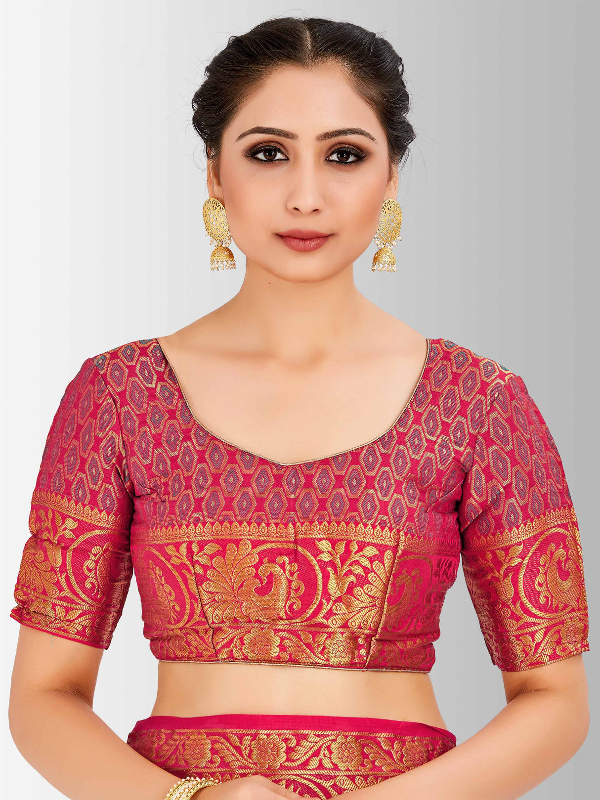 Mimosa Womens Art Silk Saree Paithani Grey Color