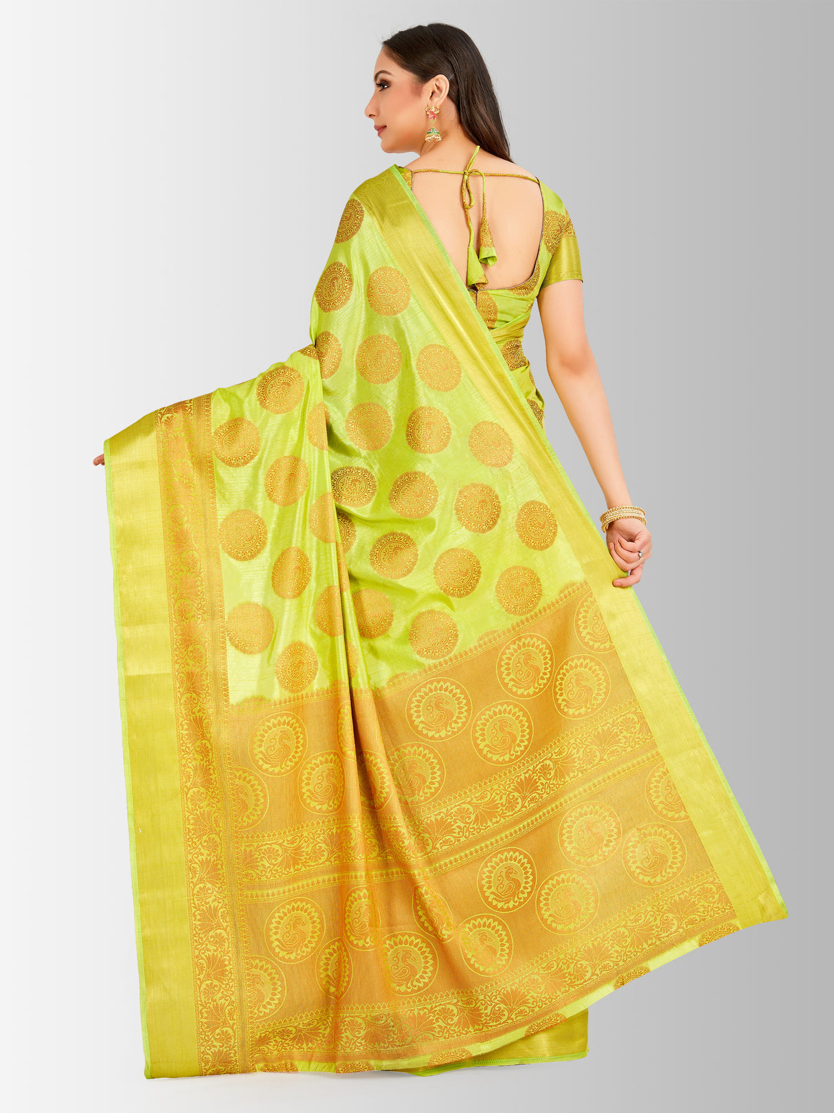 Mimosa Womens Art Silk Saree Kanjivaram Liril Color