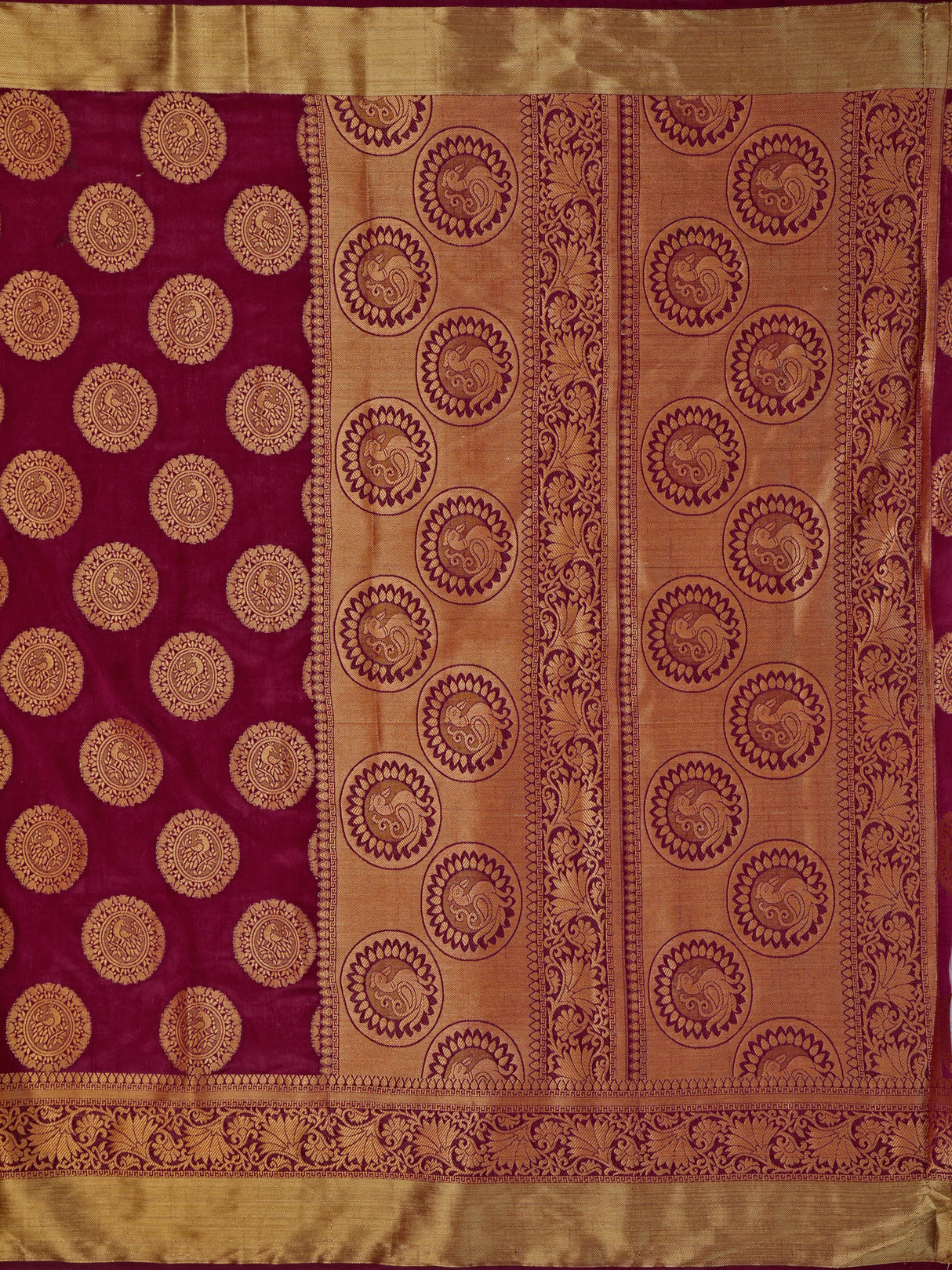 Mimosa Womens Art Silk Saree Kanjivaram Maroon Color