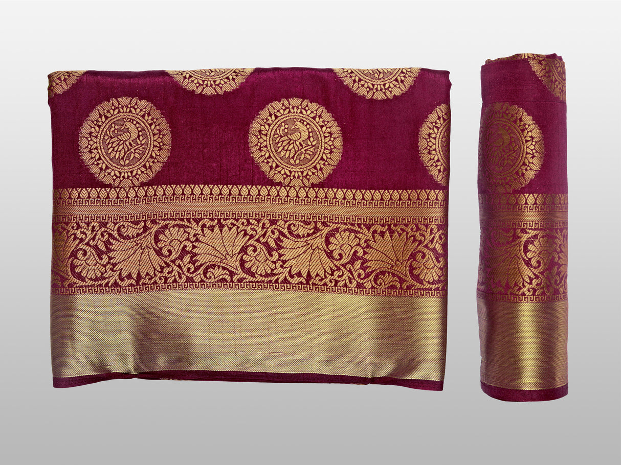 Mimosa Womens Art Silk Saree Kanjivaram Maroon Color