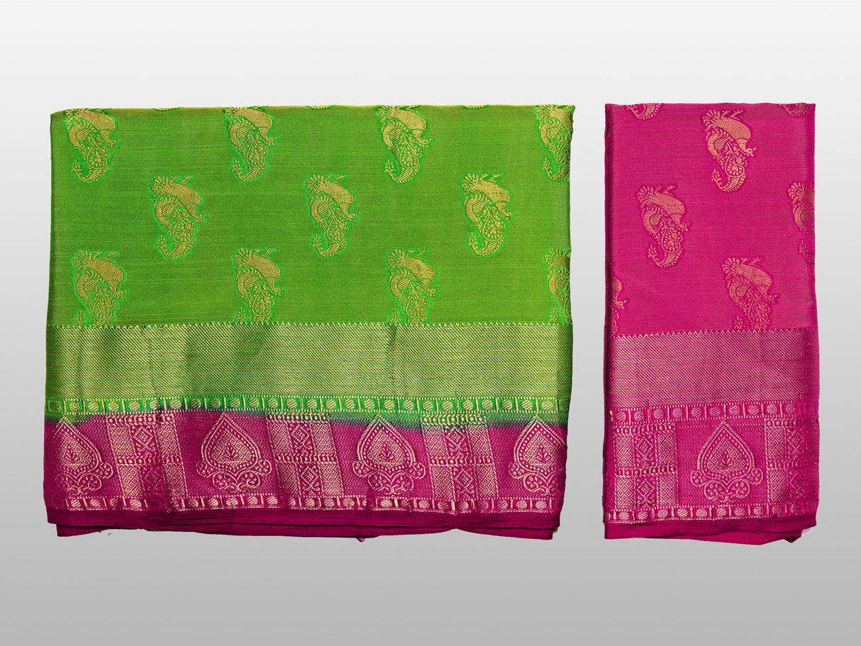 Mimosa Womens Art Silk Saree Kanjivaram Liril Color