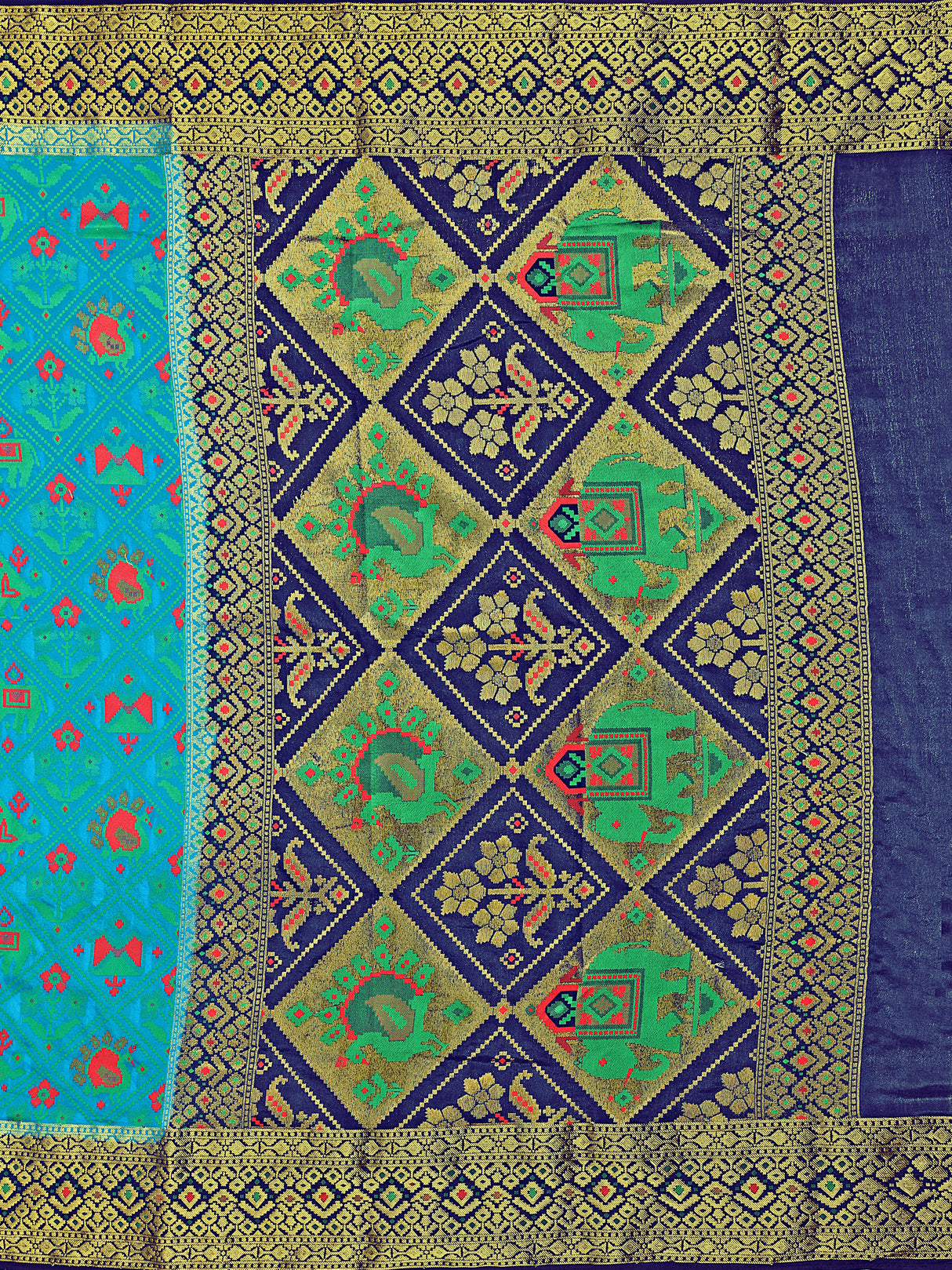 Mimosa Womens Art Silk Saree Patola Ananda Color