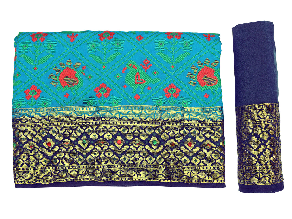 Mimosa Womens Art Silk Saree Patola Ananda Color