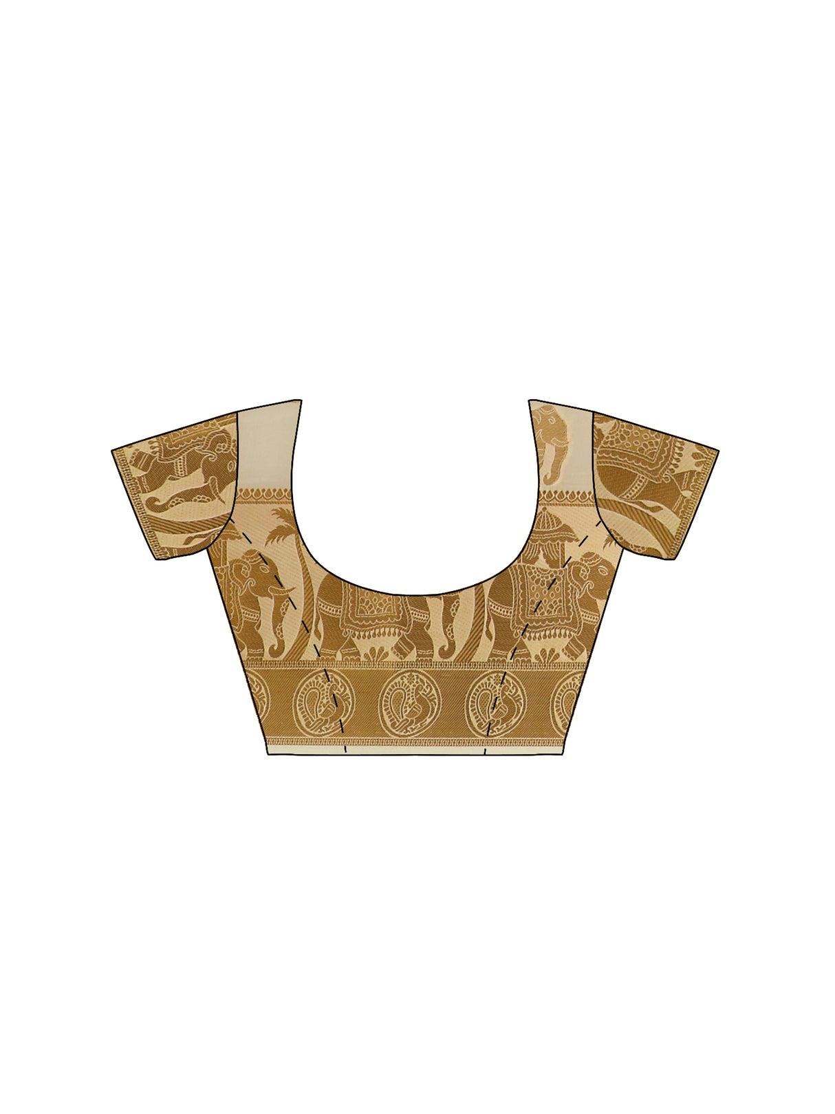 Mimosa Womens Art Silk Saree Kasavu Cream Color