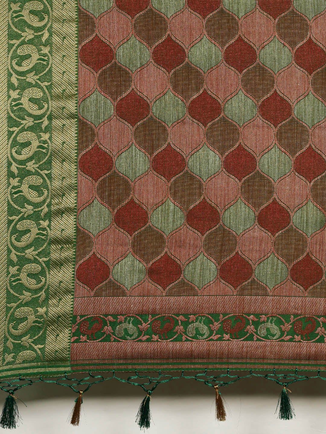 Mimosa Womens Art Silk Saree Patola BGreen Color