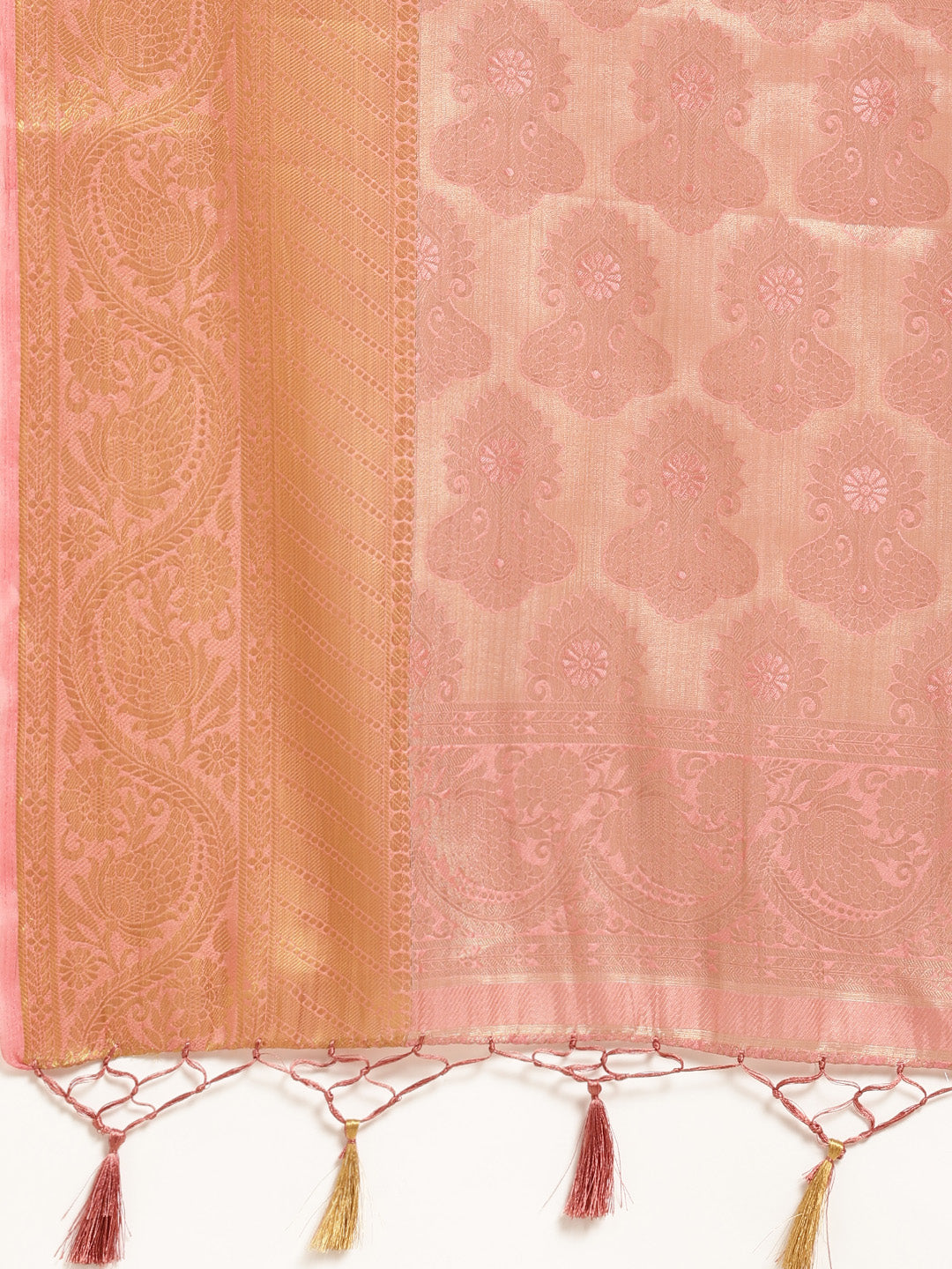 Mimosa Womens Art Silk Saree Kanjivaram Pink Color