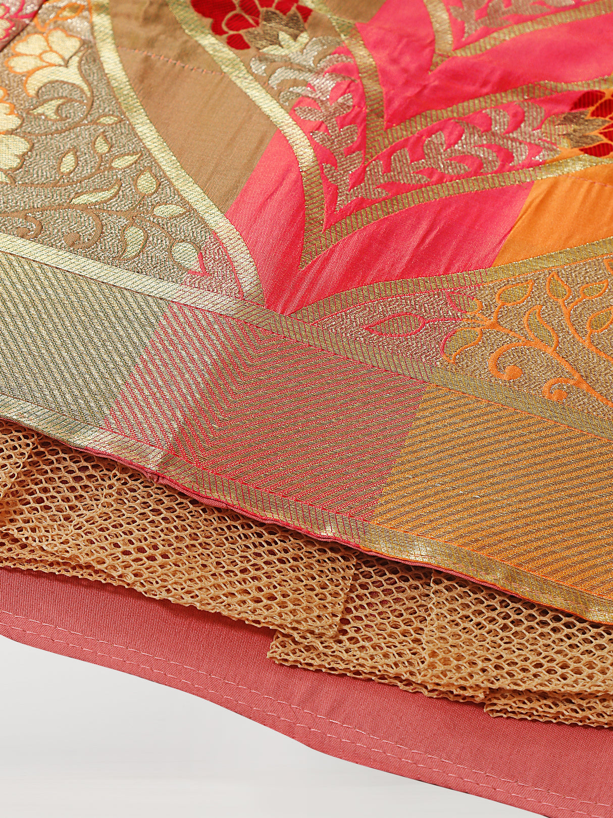 MIMOSA Women's Art Silk Semi-Stitched Lehenga with Unstitched Blouse and Dupatta