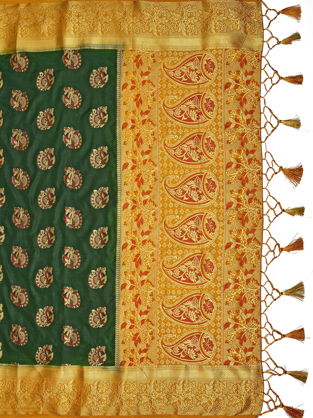Mimosa Womens Art Silk Saree Kanjivaram BGreen Color