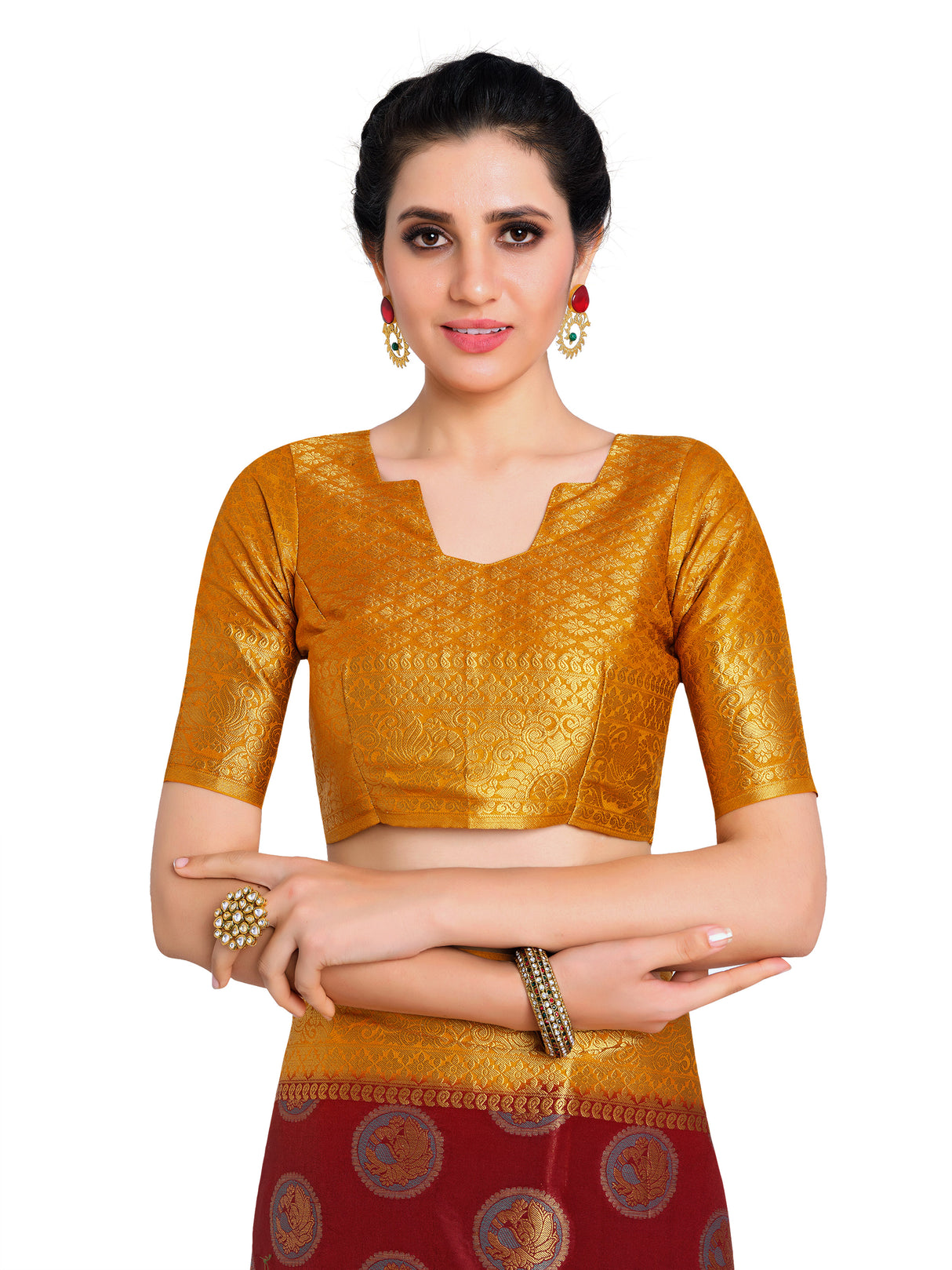 Mimosa Womens Art Silk Saree Kanjivaram Maroon Color