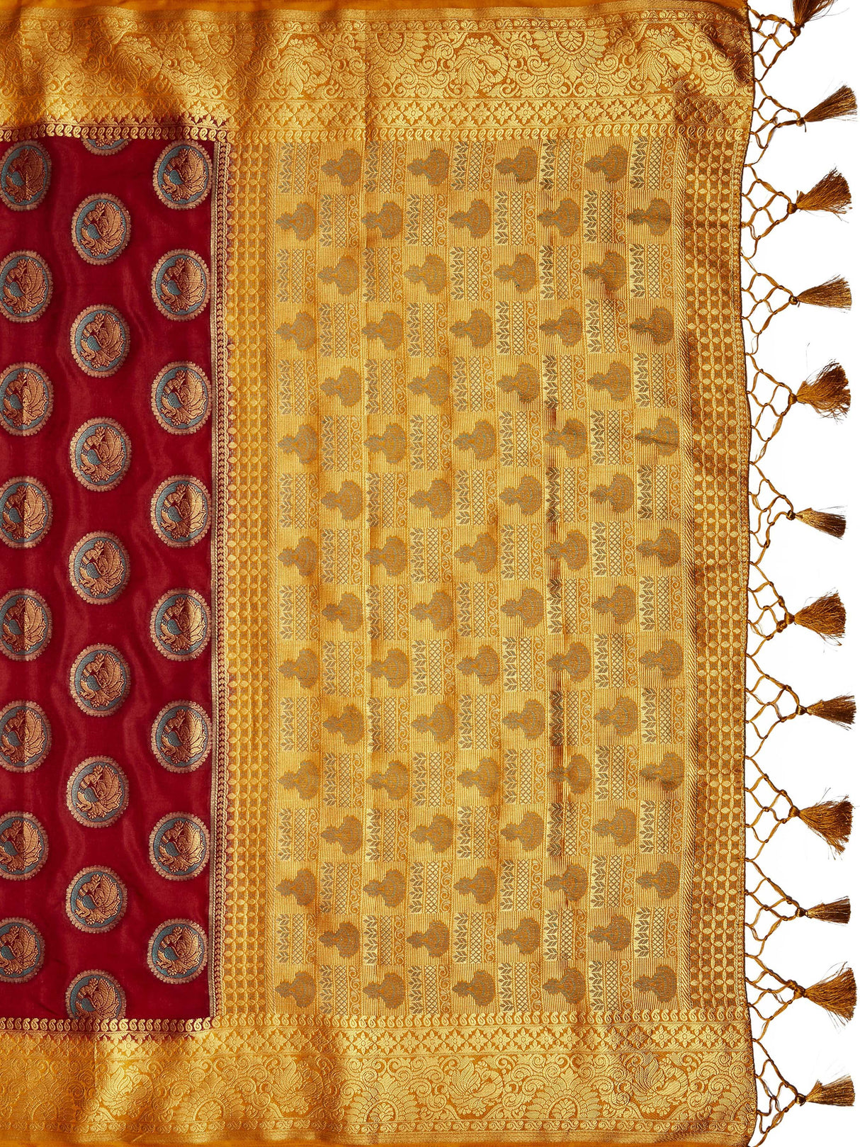 Mimosa Womens Art Silk Saree Kanjivaram Maroon Color