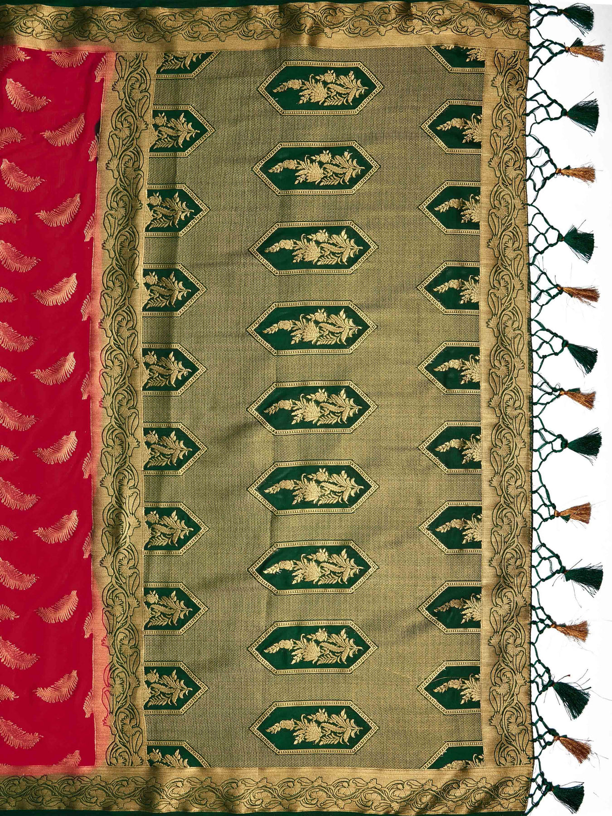 Mimosa Womens Crepe Saree Mysore Silk Red Color