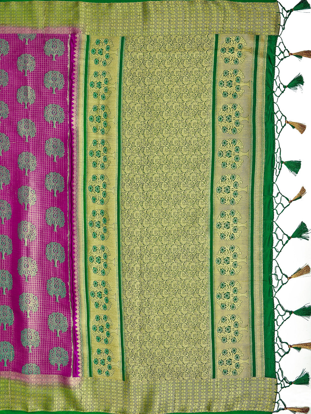 Mimosa Womens Art Silk Saree Kanjivaram Mejanta Color