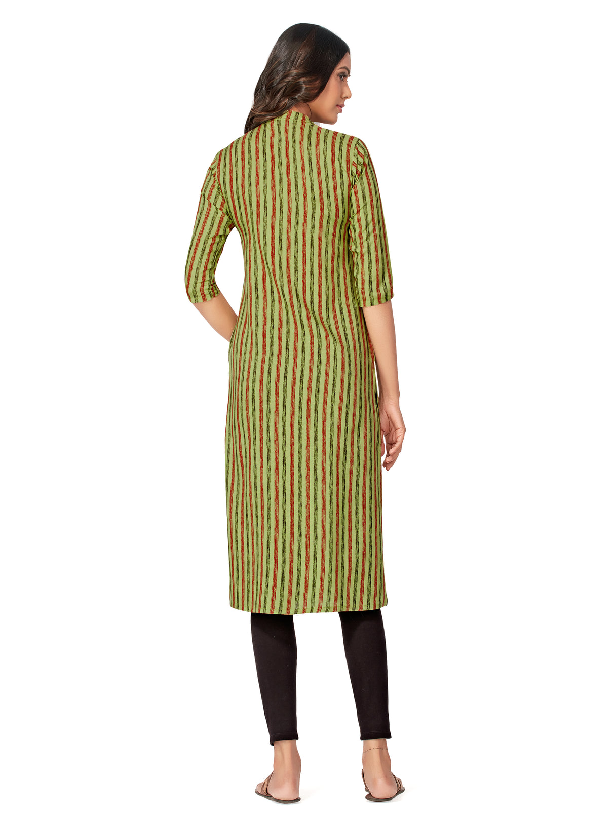 Mimosa Women Green Color Printed Straight Kurta
