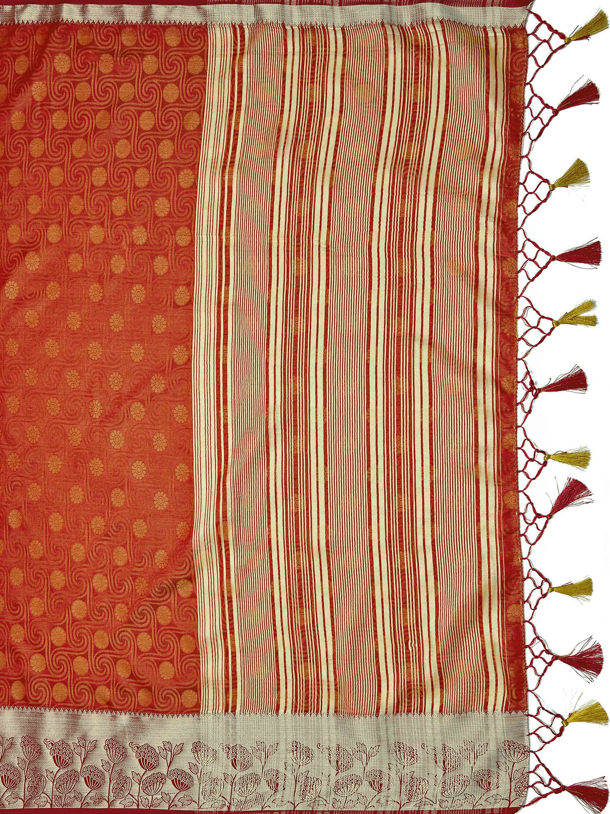 Mimosa Womens Art Silk Saree Kanjivaram style Maroon Color