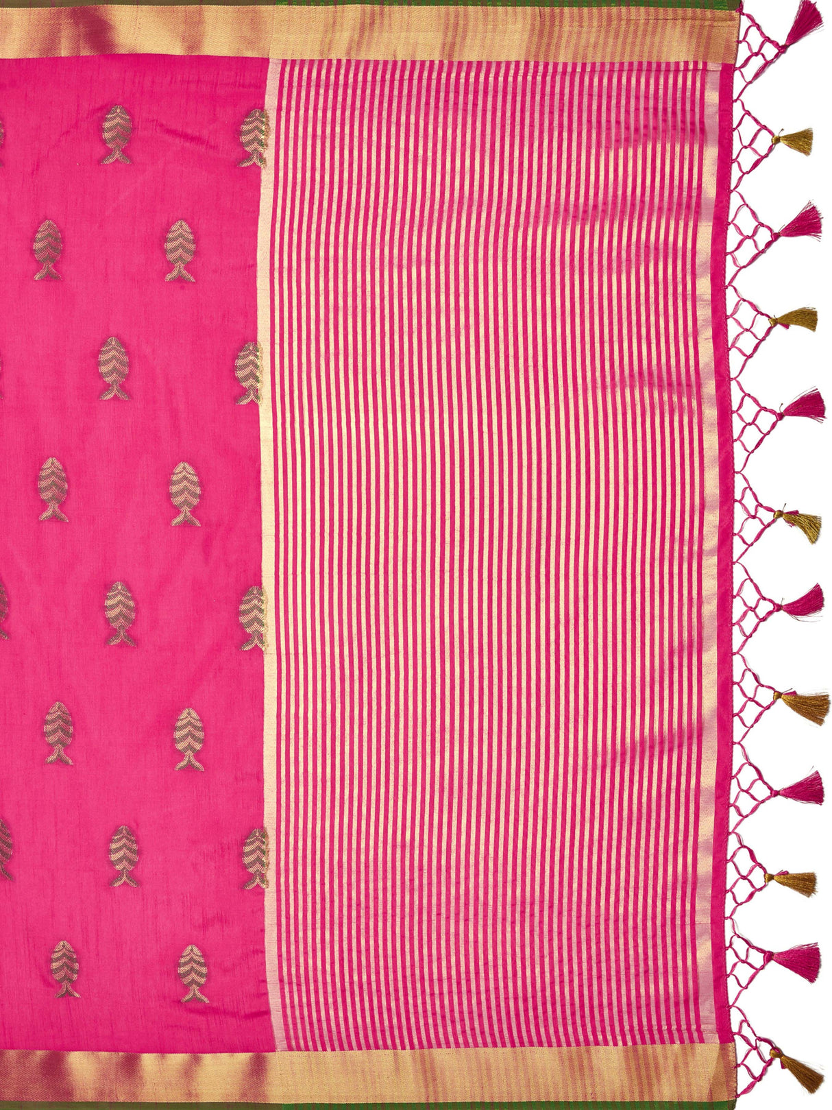 Mimosa Womens Art Silk Saree Kanjivaram style Strawberry Color
