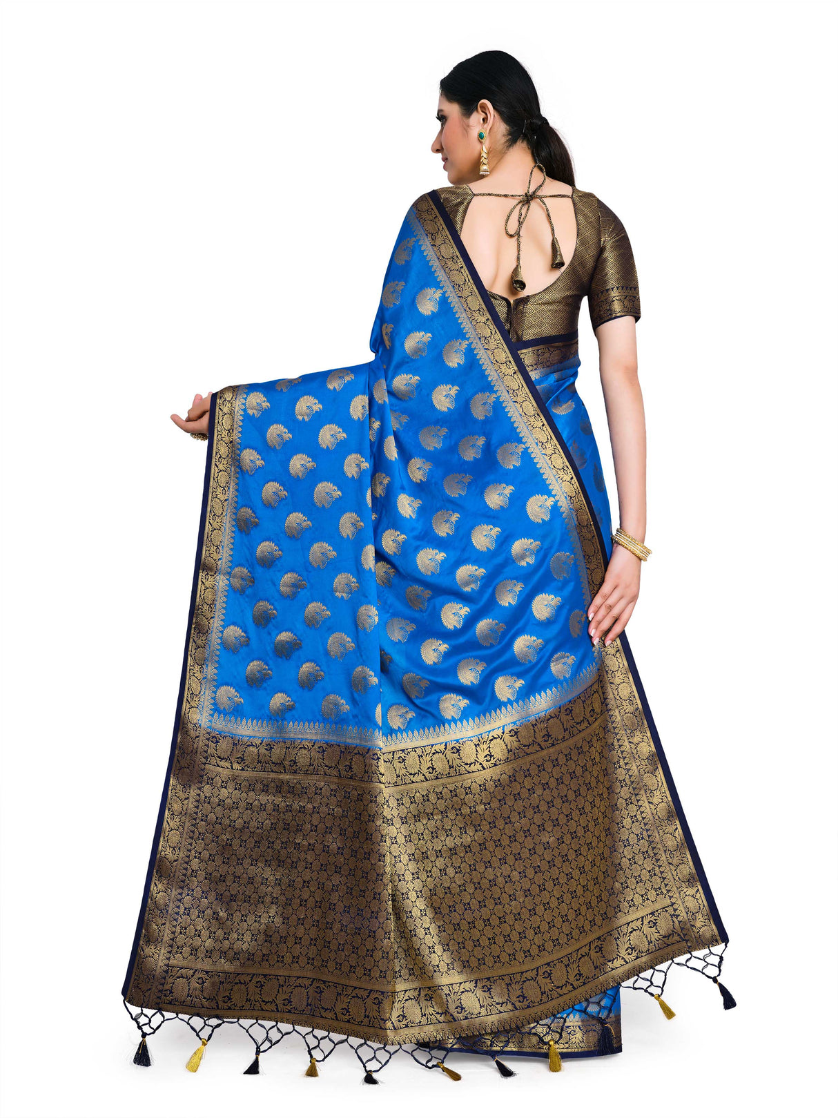 Mimosa Womens Crepe Saree Mysore Silk Ananda Color