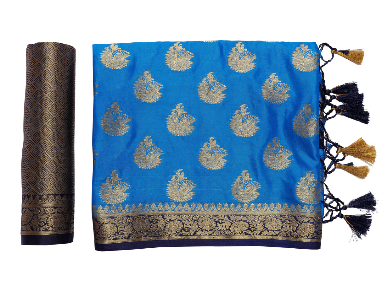 Mimosa Womens Crepe Saree Mysore Silk Ananda Color