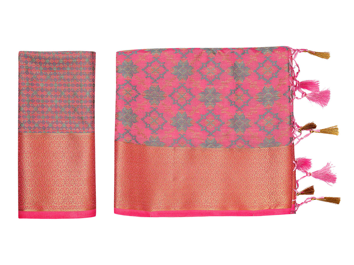 Mimosa Womens Art Silk Saree Patola Gajjari Color