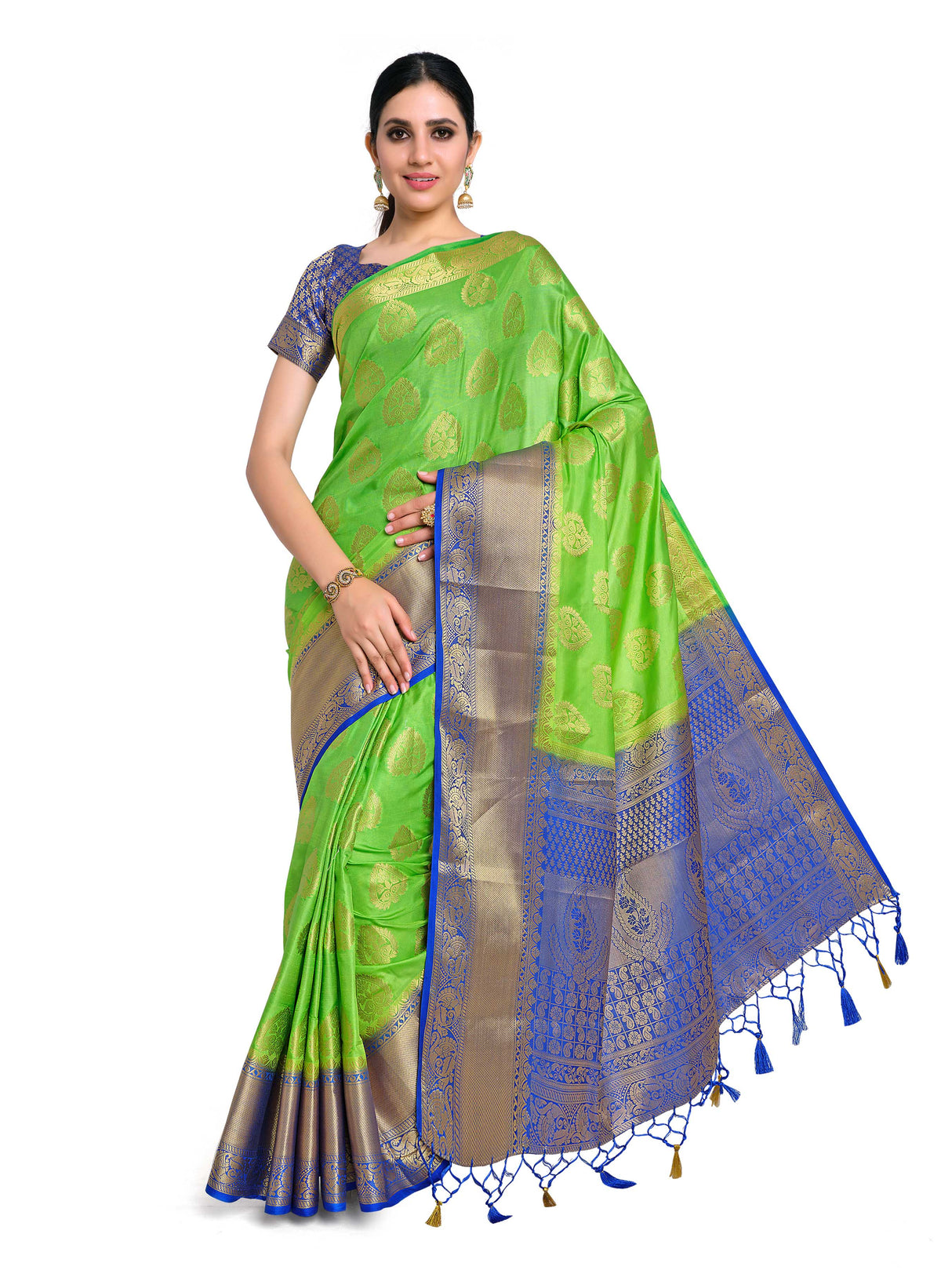 Mimosa Womens Art Silk Saree Kanjivaram Liril Color