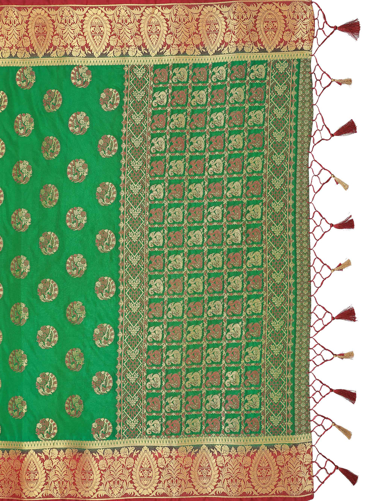 Mimosa Womens Art Silk Saree Kanjivaram Green Color