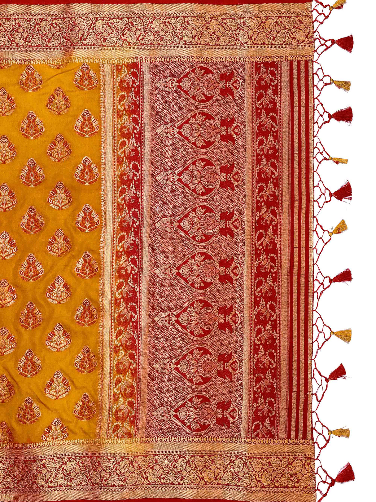 Mimosa Womens Art Silk Saree Kanjivaram Mustard Color