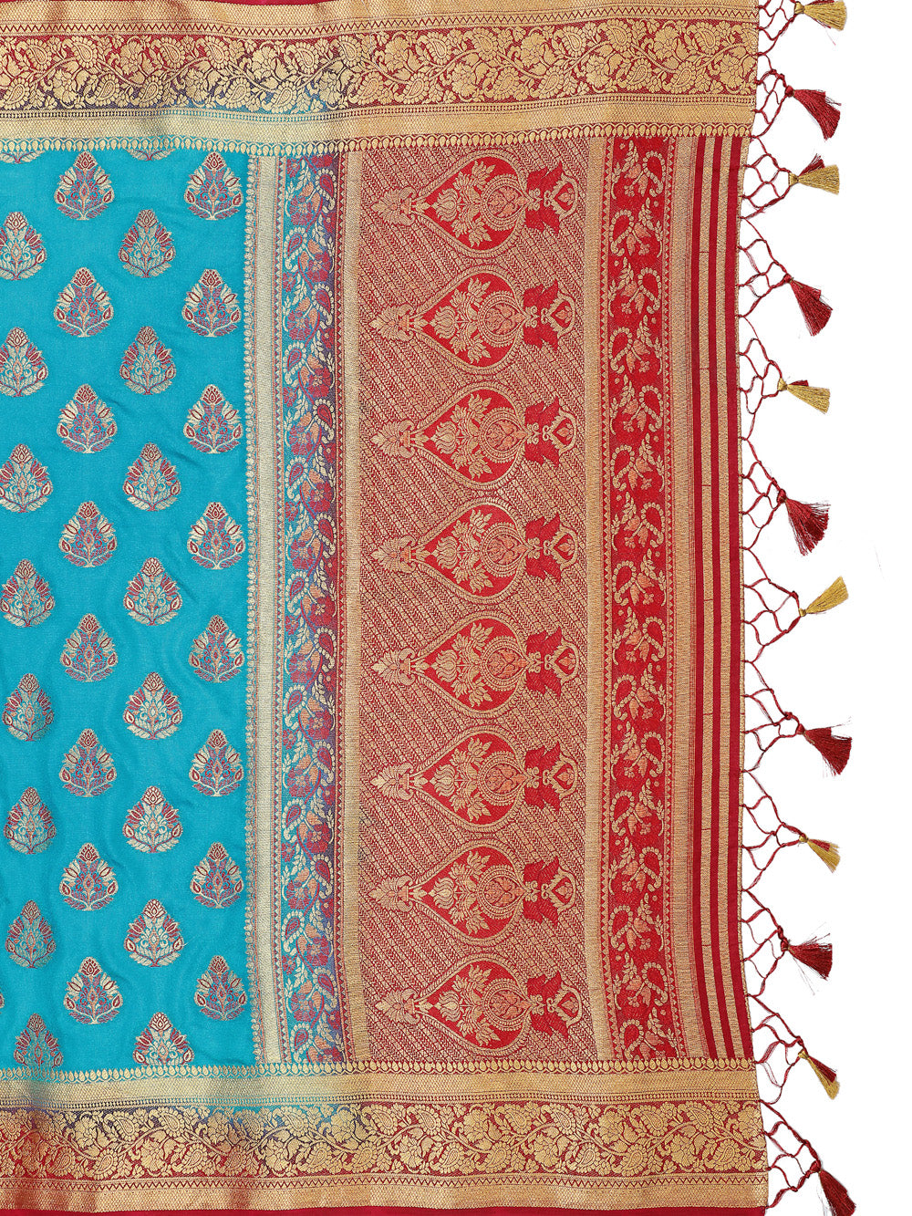 Mimosa Womens Art Silk Saree Kanjivaram Saffire Color