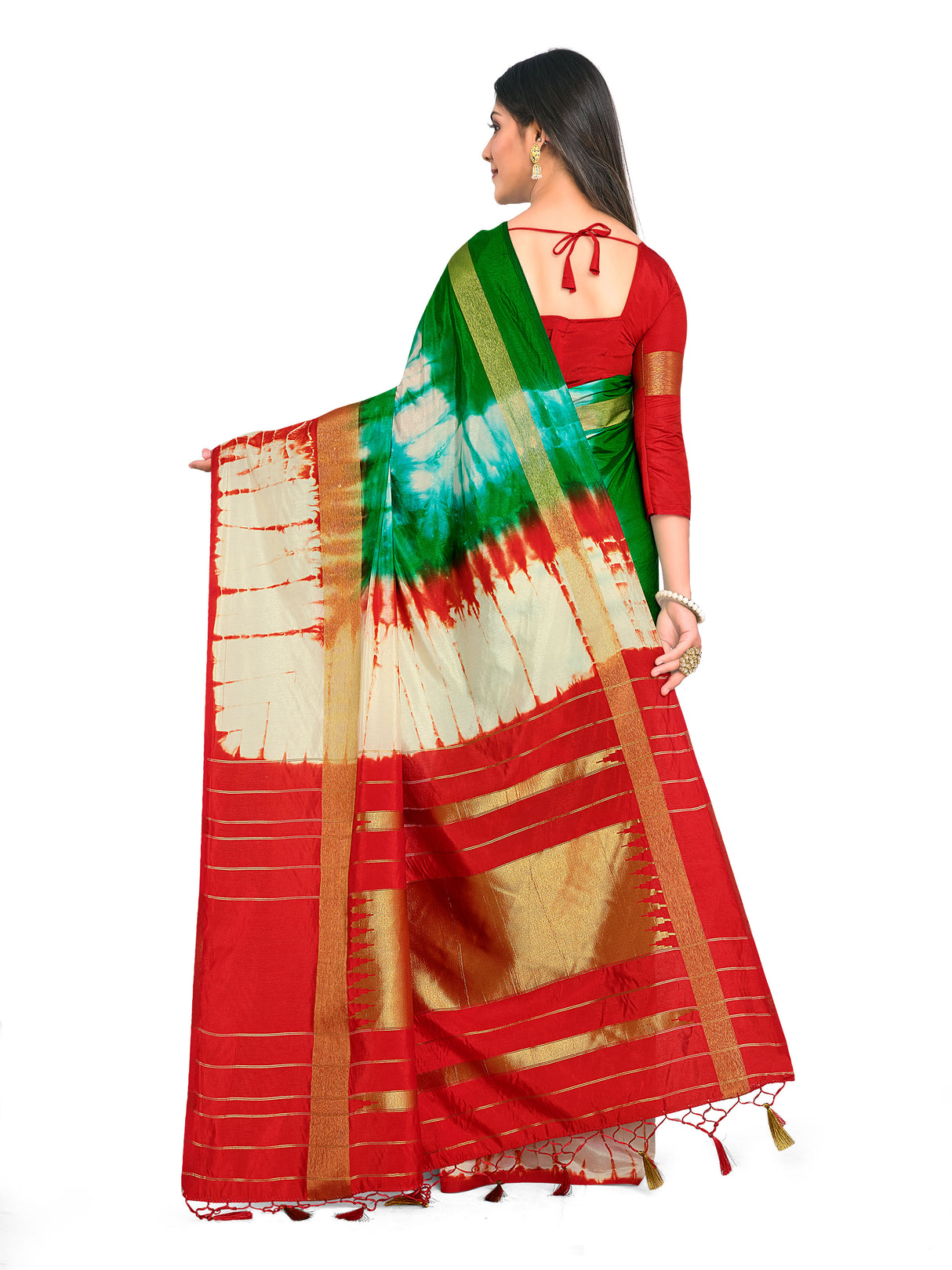 Mimosa Womens Art Silk Saree Banarasi Green Color