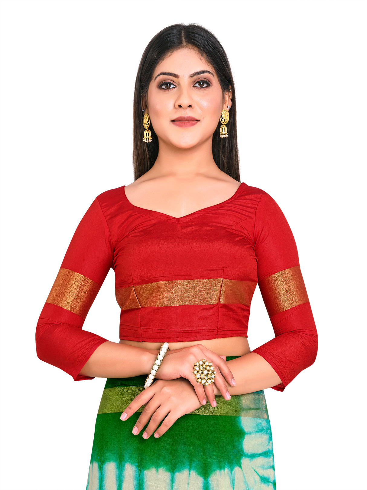 Mimosa Womens Art Silk Saree Banarasi Green Color