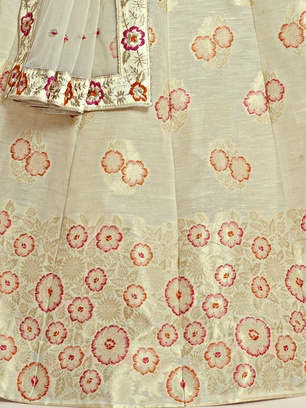 MIMOSA Women's Art Silk Semi-Stitched Lehenga with Unstitched Blouse and Dupatta