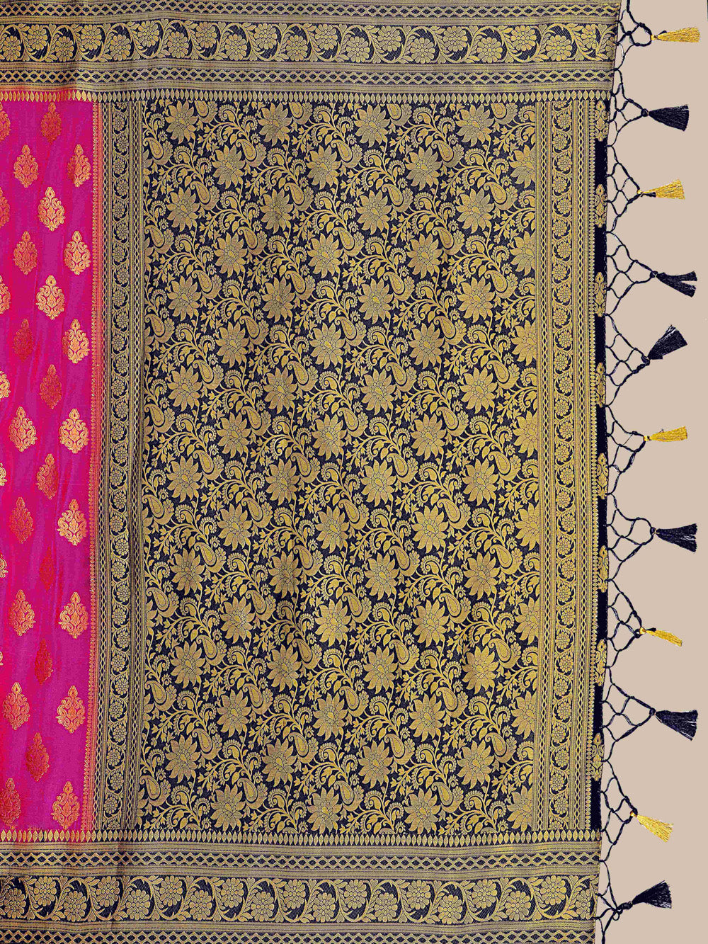 Mimosa Womens Art Silk Saree Kanjivaram Rani Color