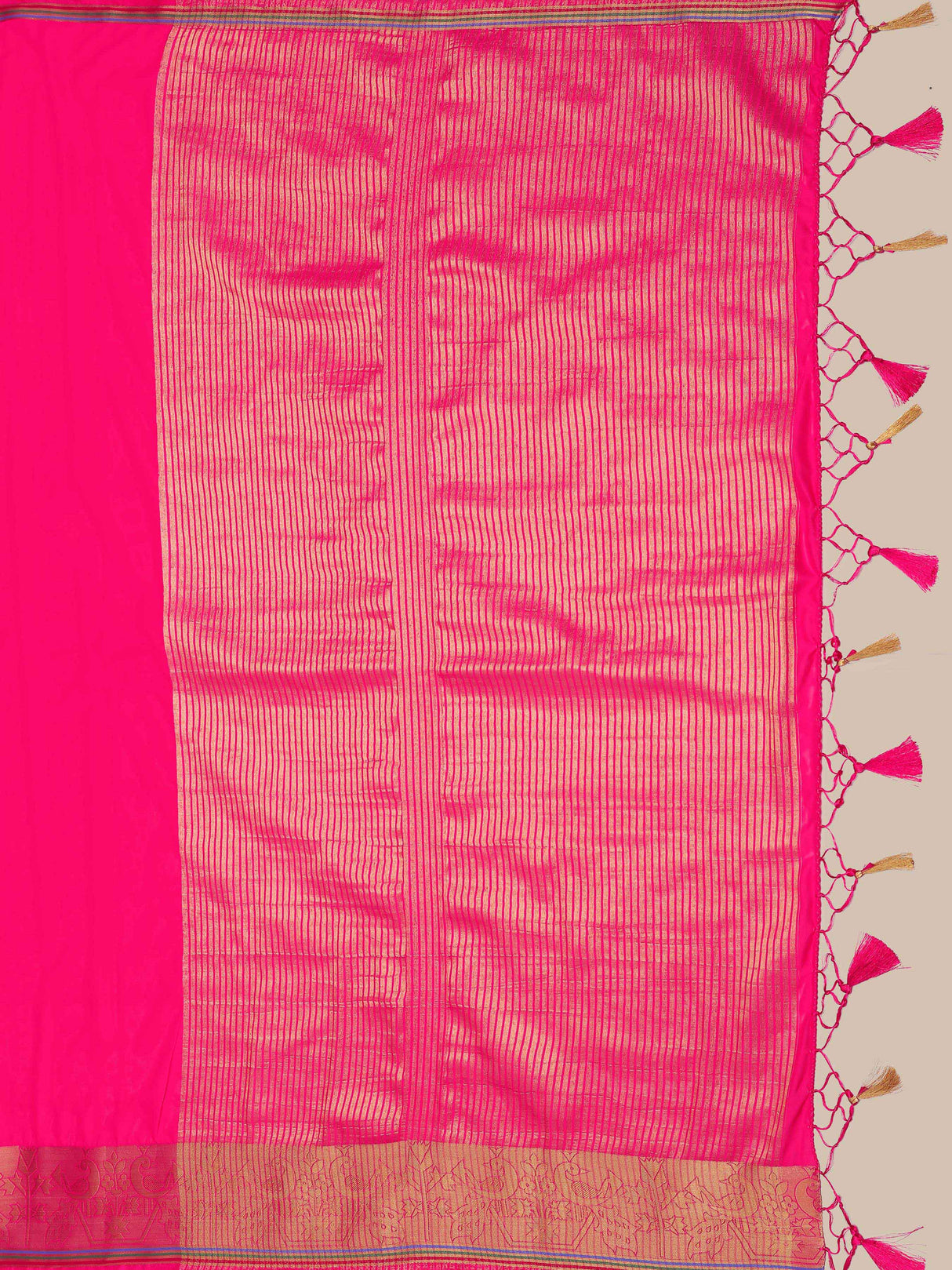 Mimosa Womens Crepe Saree Mysore Silk style Strawberry Color