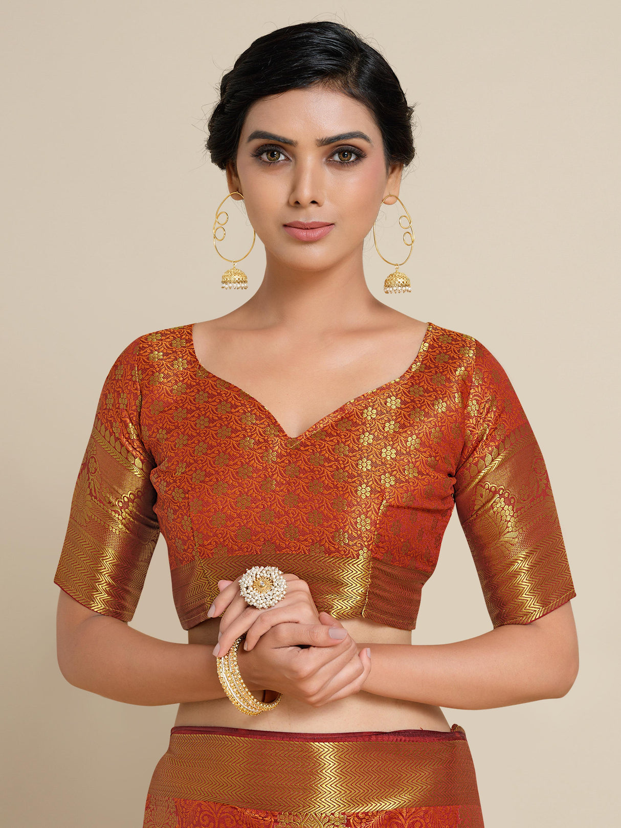 Mimosa Womens Art Silk Saree Kanjivaram Maroon Color