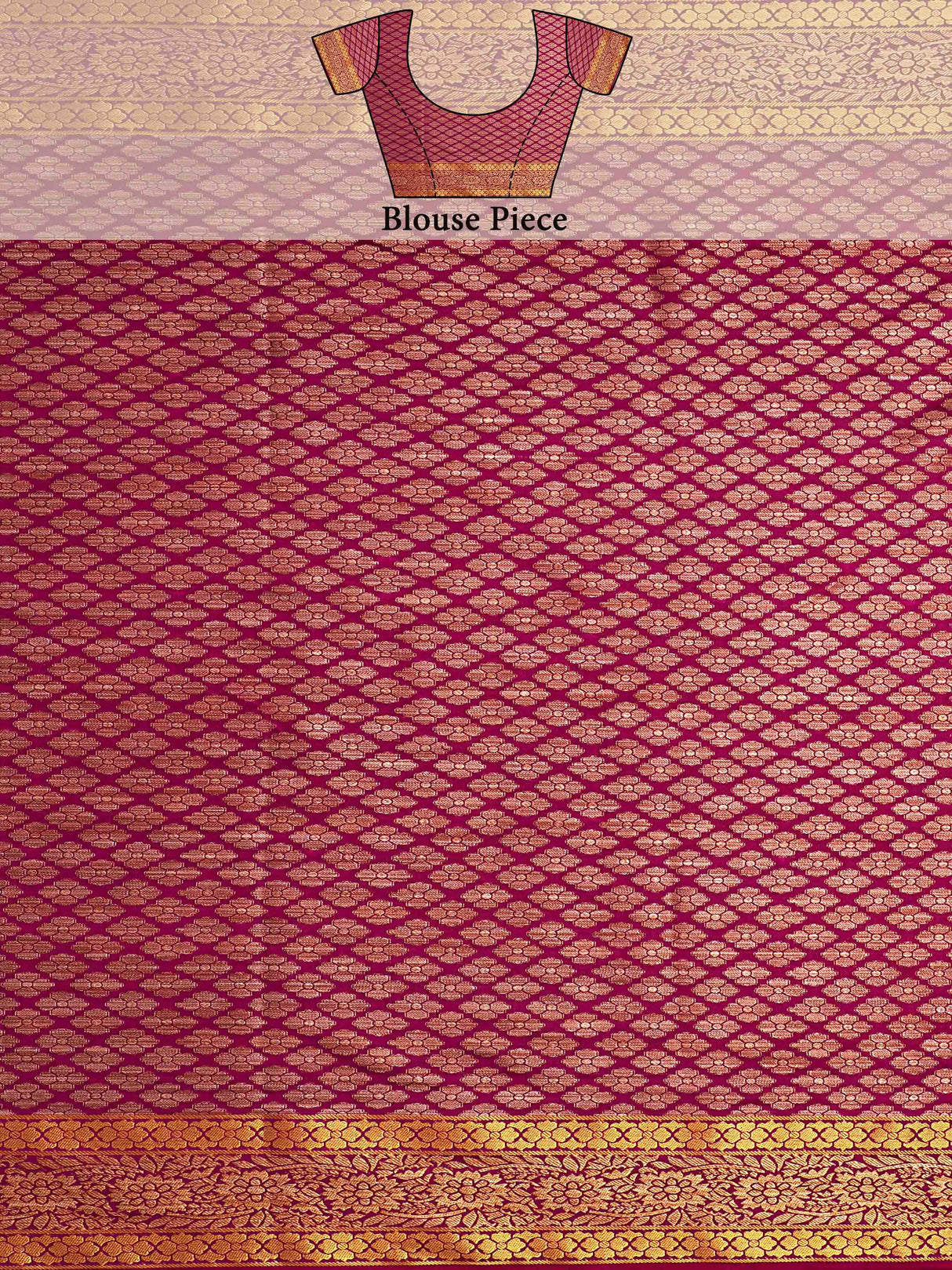 Mimosa Womens Art Silk Saree Kanjivaram Mejanta Color