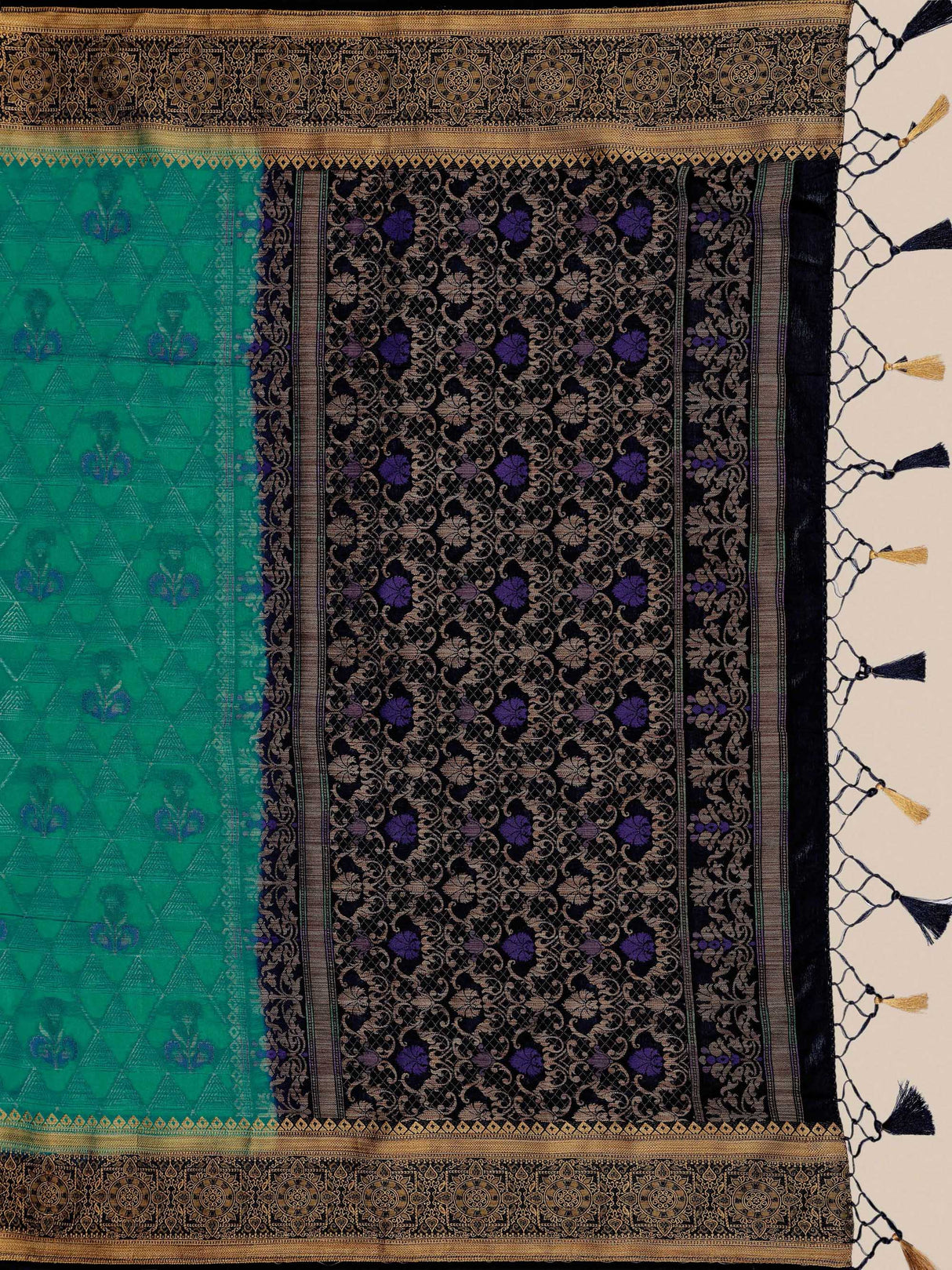 Mimosa Womens Art Silk Saree Kanjivaram style Rama Color