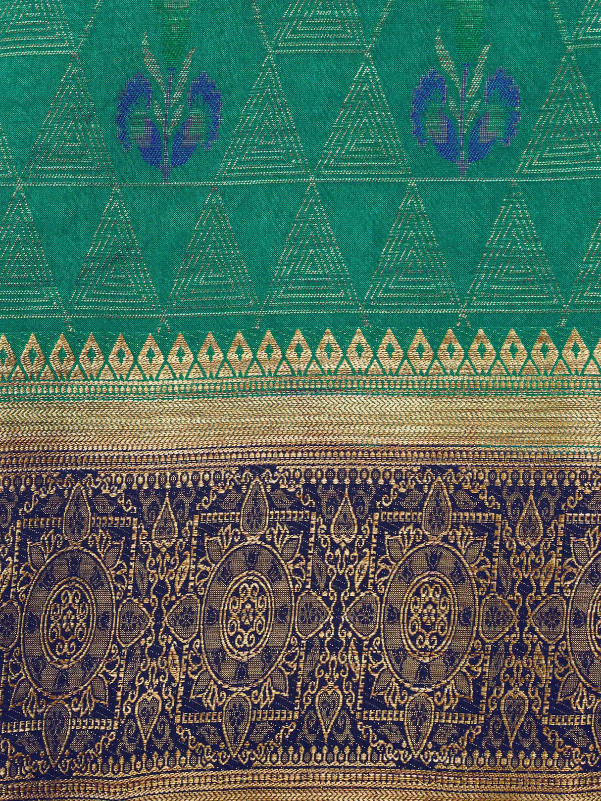 Mimosa Womens Art Silk Saree Kanjivaram style Rama Color