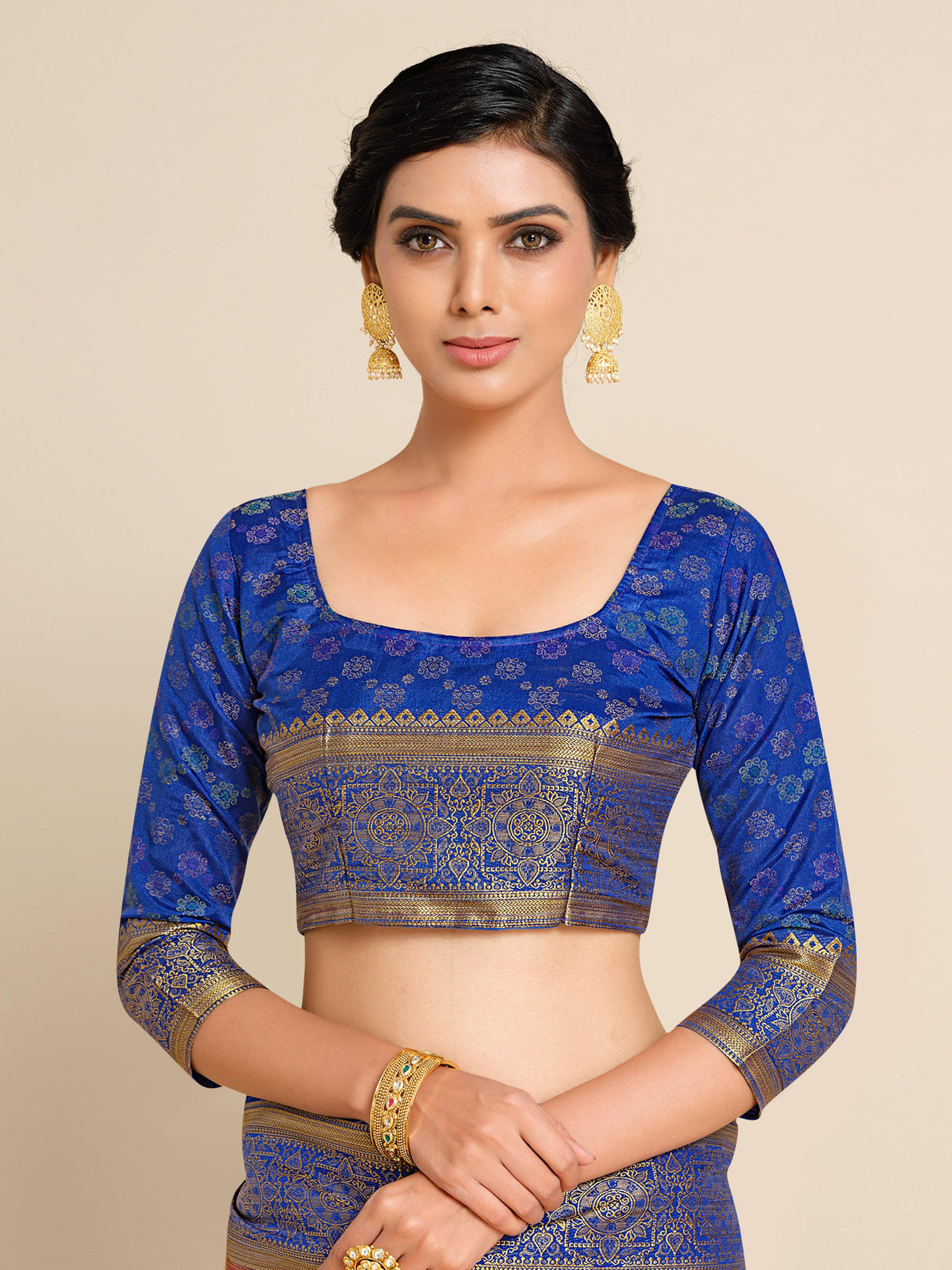 Mimosa Womens Art Silk Saree Kanjivaram style Rani Color