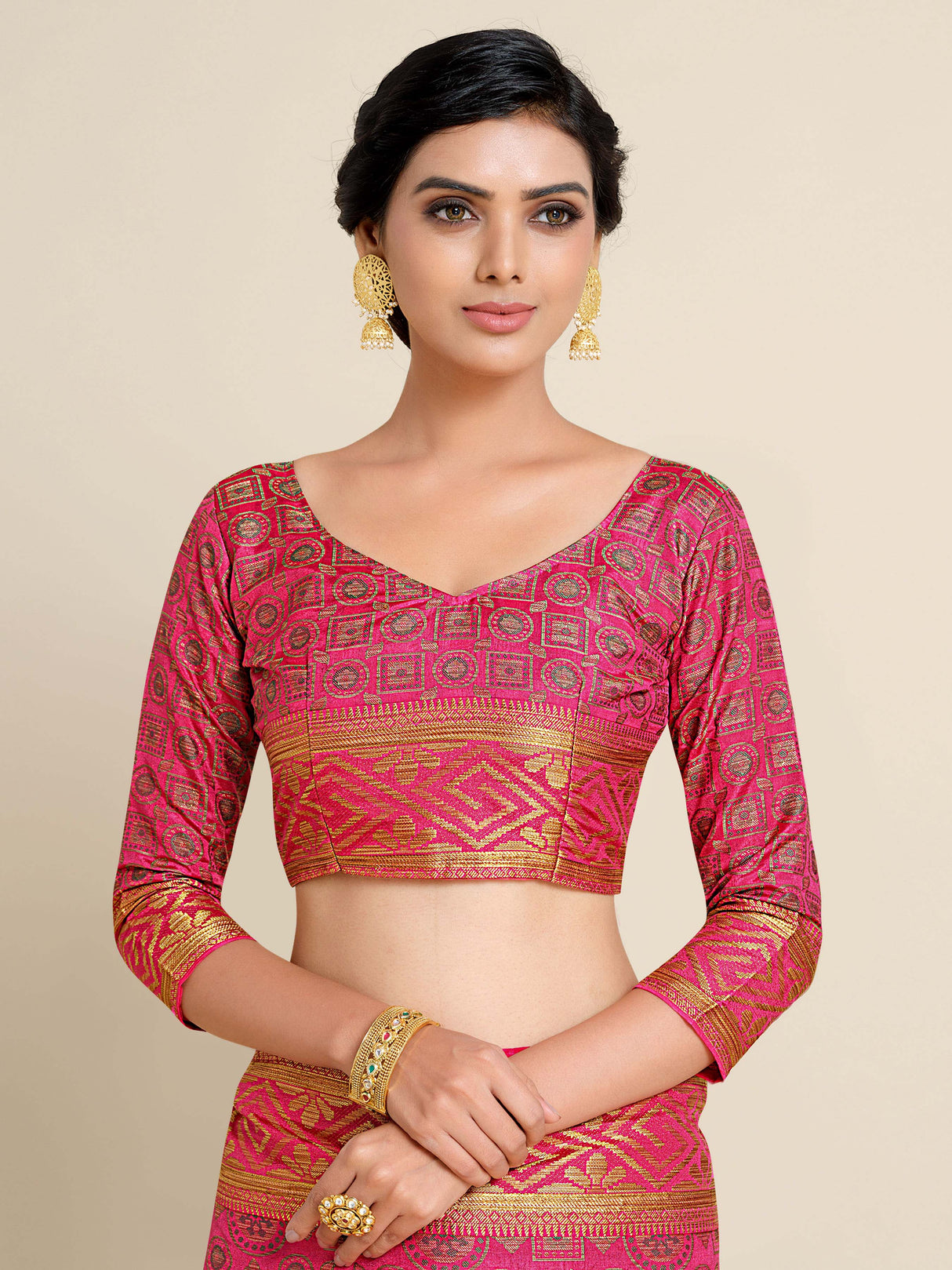 Mimosa Womens Art Silk Saree Kanjivaram Gajjari Color