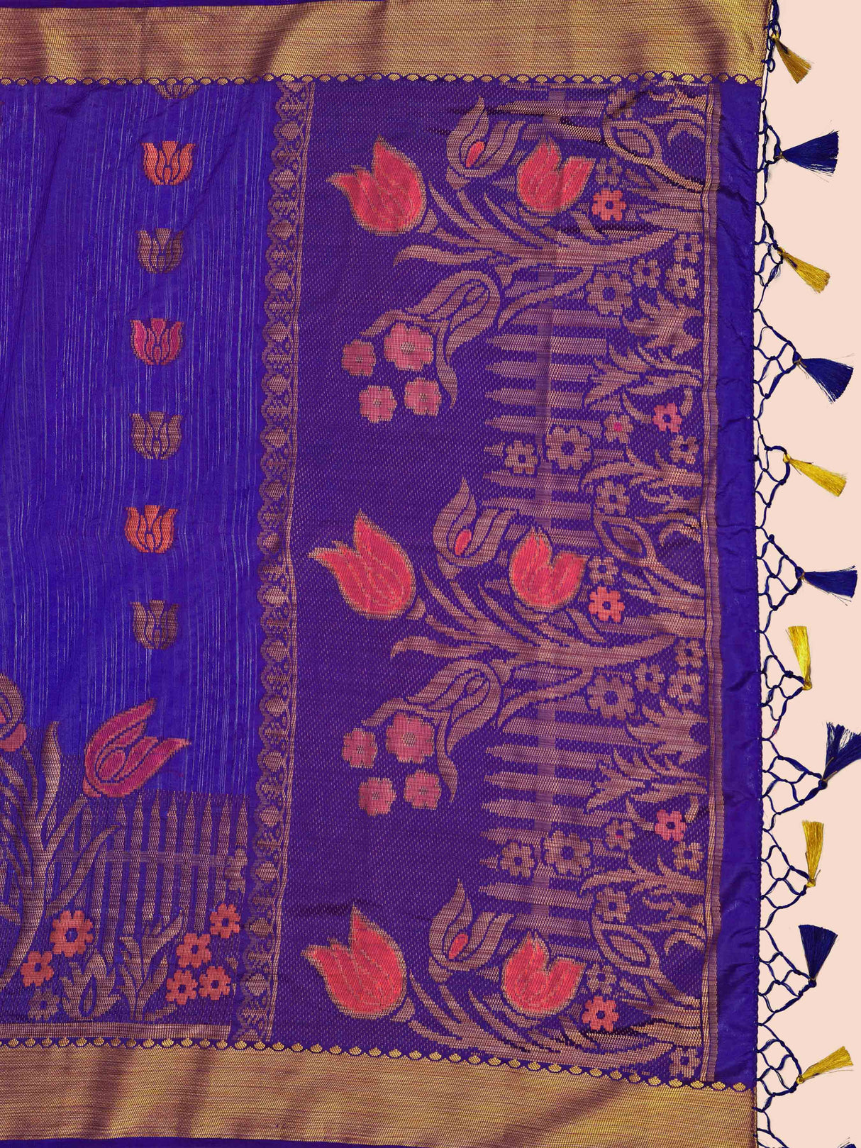 Mimosa Womens Art Silk Saree Kanjivaram style Purple Color