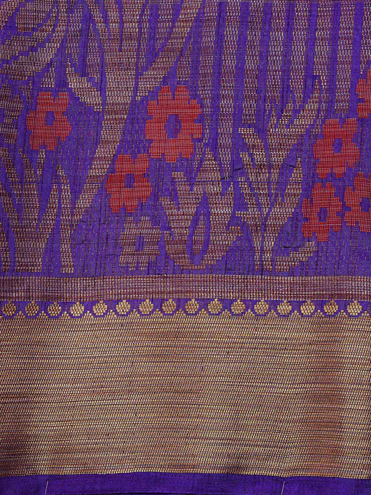 Mimosa Womens Art Silk Saree Kanjivaram style Purple Color