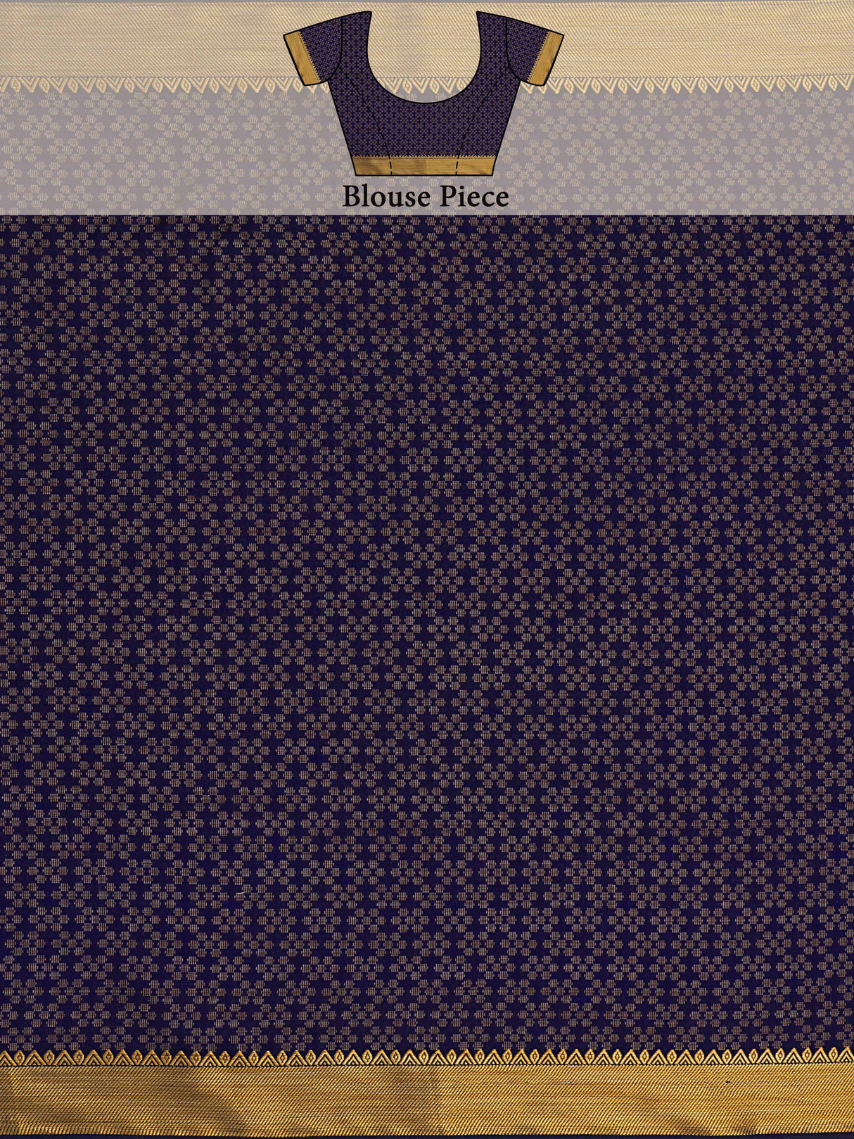 Mimosa Womens Art Silk Saree Kanjivaram style Navy Blue Color