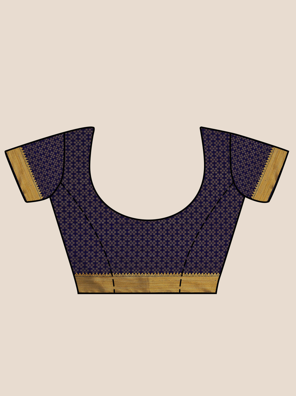 Mimosa Womens Art Silk Saree Kanjivaram style Navy Blue Color